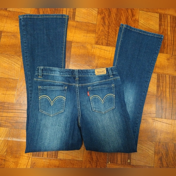 2012 Levi's Skinny Flare Girls Blue Jeans 16 Regular - Picture 4 of 7